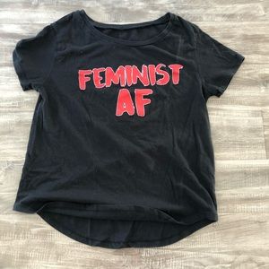 Feminist AF Black Graphic Tee Shirt Size Medium